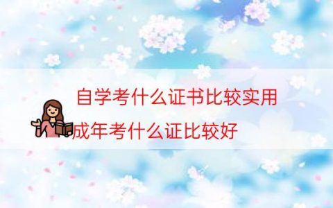 自学考什么证书比较实用（成年考什么证比较好）